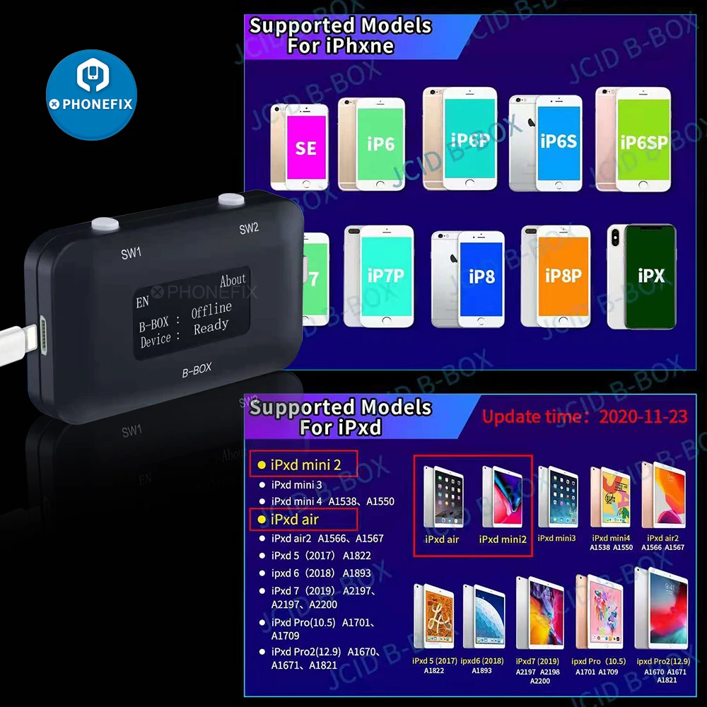 Плата JC B BOX C3 DFU Tool Windows DCSD для IOS A7 A11 одна кнопка фиолетовый режим iPhone & iP * d