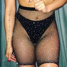 Женские летние трикотажные сетчатые шорты с сеткой повседневные Черные шорты