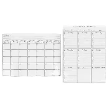 

Magnetic Refrigerator Wall Art Sticker Calendar Monthly Weekly Planner White Board Erase For Kitchen 42x30cm