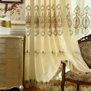 

Simple Modern Curtains Suitable for Bedroom Living Room European Style Shading Embroidery Floor-to-ceiling Windows