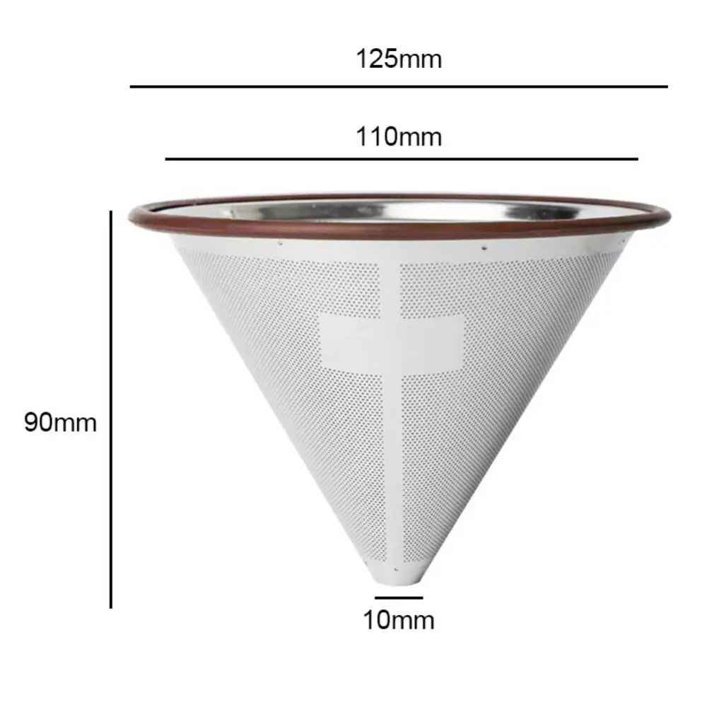 

Coffeeware Stainless Steel Tea Strainer Kitchen Dining Tool For 1-6 Cups Coffee Filter Single Layer Reusable