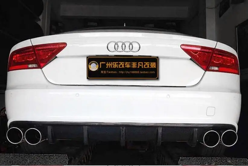 Карбоновое волокно заднего багажника для губ бампер Защита выхлопного отверстия крышка подходит для Audi A7 S7 2011 2012 2013