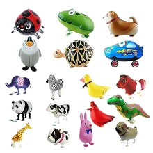 18 шт прогулочные воздушные шарики в виде животных-в том числе бульдог, жираф, Зебра, слон, панда, корова и черепаха, лягушка, Huntaway, жук, Пингвины