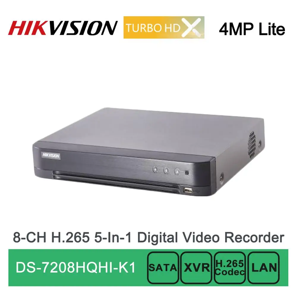 DS-7208HQHI-K1 оригинальный Hikvision 8-канальный H.265 4MP 5 в 1 Turbo HD DVR AHD/CVI/CVBS/TVI/IP аудио