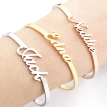 Персонализированные именные браслеты для женщин и мужчин ювелирные изделия из нержавеющей стали регулируемые на заказ таблички Pulseiras Sieraden BFF