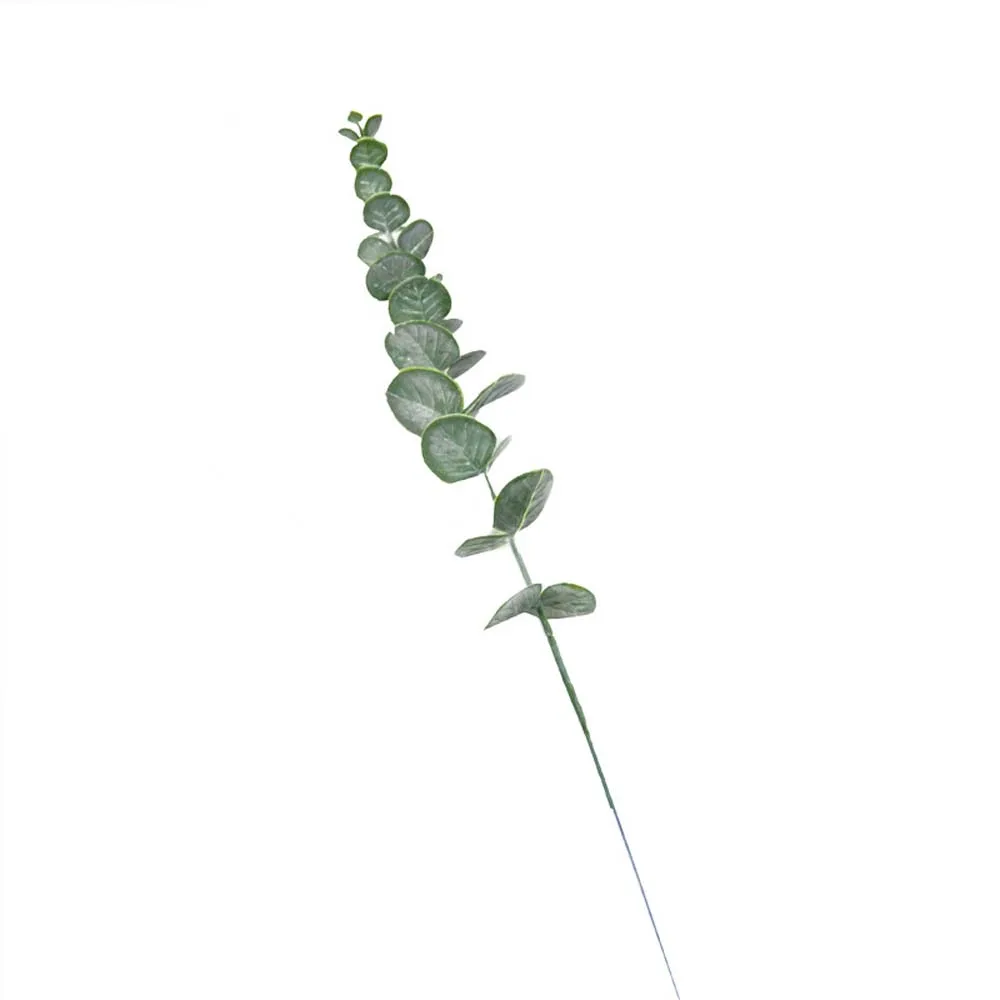 Имитация зеленого растения один лист эвкалипта имитация сухой ветки искусственный цветок для свадьбы съемки реквизит украшение дома - Цвет: green