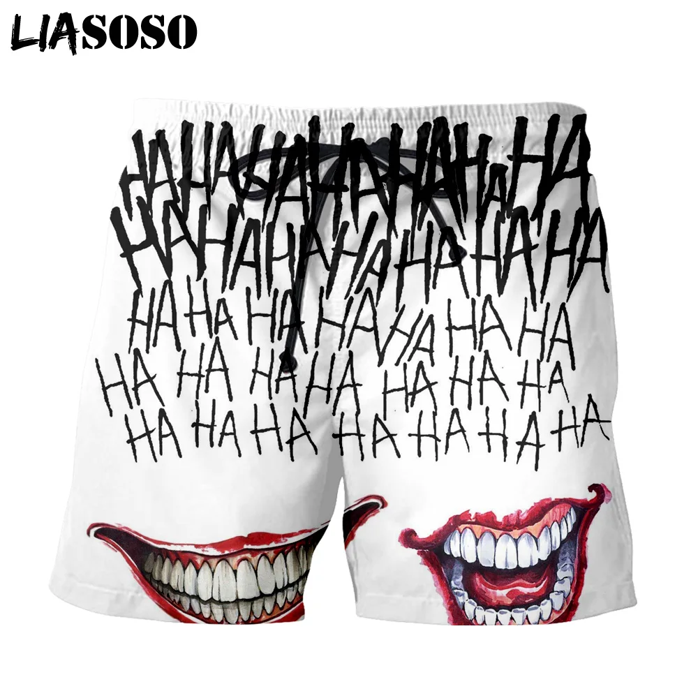 6 LIASOSO 3d Print Creative Joker Haha Men's Shorts Beach Casual Shorts Boardshorts Trousers boxer Shorts/trunks X2703 - Цвет: 6