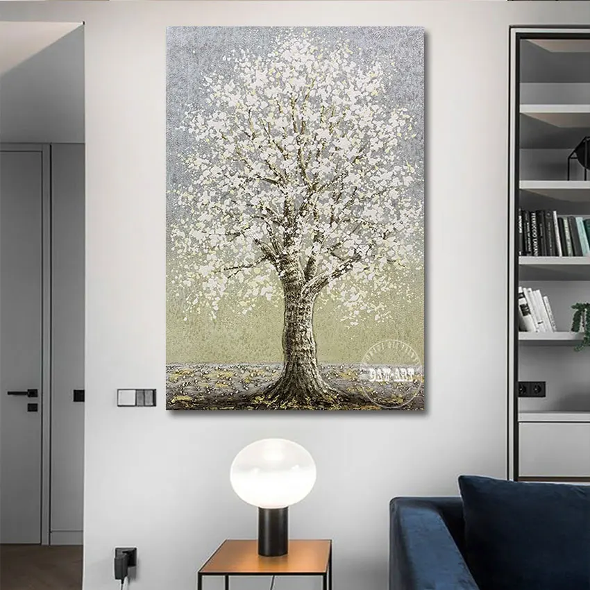 

2022 New Arrival Art Big Tree Oil Painting On Canvas Large Modern Decor Wall Hangings For Living Room Unframed Free Shipping