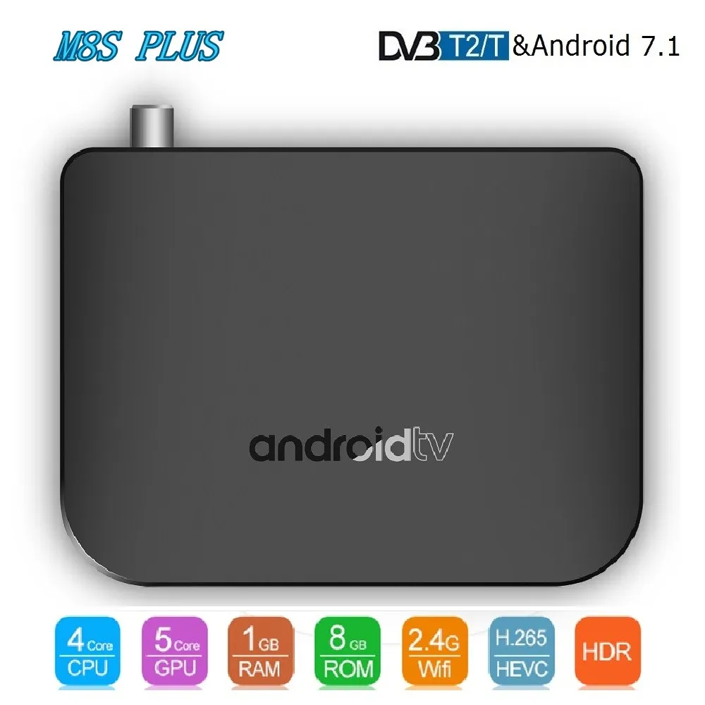 DVB-T2 Android 7.1 WiFi TV Box Amlogic S905D 1G ROM 8G RAM 2.4G 100M youtube 4K H.265 DVB T2 Mini T