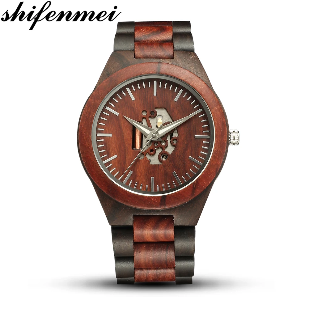 

shifenmei S5580 engraved Wooden Bracelet Watch Men High Quality Wristwatch Antique Vintage European Fashion wood Watch men
