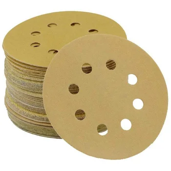 

96PCS 5 Inch 8 Holes Round Detail Sander Sandpaper Sanding Paper Dustless Hook 60/80/120/150/ 220/320/400/600 Grits