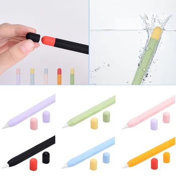

3-In-1 Silicone Protector Case For Apple Pencil 2st 2nd Pouch Portable Soft Silicone Anti-Scratch Cases For Apple Pencil 2 Cover