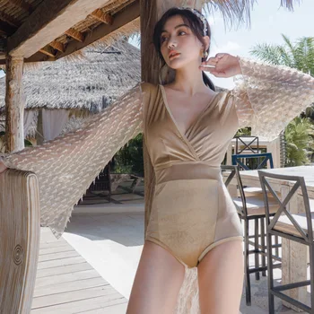 

One-Piece Suits Women's 1 Piece Swimsuit One Women Plus Feeling Neck White Cover Up Long Sleeve Size Backless Hot Animal