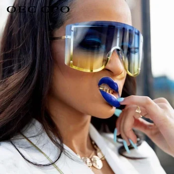 

Brand Design Oversized Sunglasses Women New Fashion Big Wide Square Goggle Vintage Sun Glasses Man Windproof Shades drive UV400