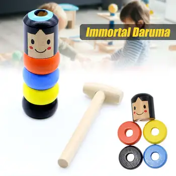 

Immortal Daruma Unbreakable Wooden Man Magic Wood Toy Magic Tricks Close Up Stage Magic Props Fun Toy Accessory