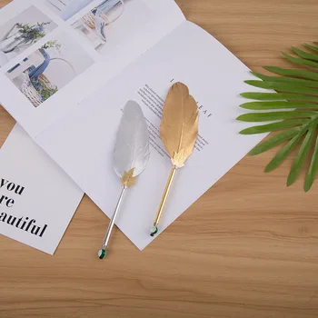 

2 PC European Retro Feather Pen with Hair Gel Pen Writing Office Gifts Christmas Gifts To Map Custom Feathers for Crafts