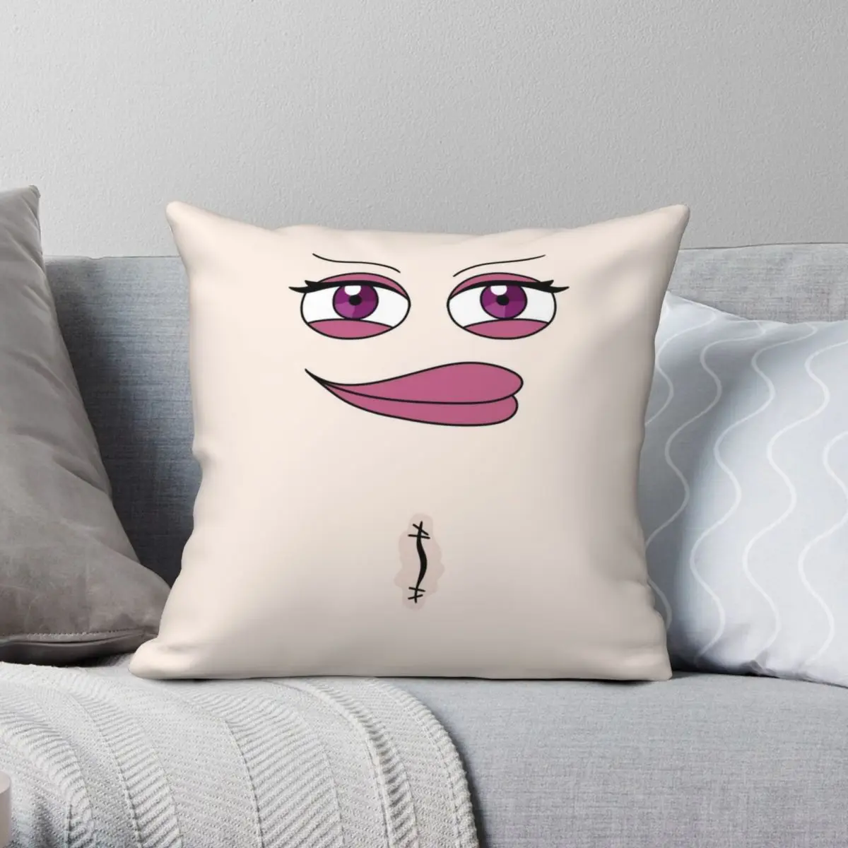 

Pam The Sexy Square Pillowcase Polyester Linen Velvet Creative Zip Decor Throw Pillow Case Home Cushion Case