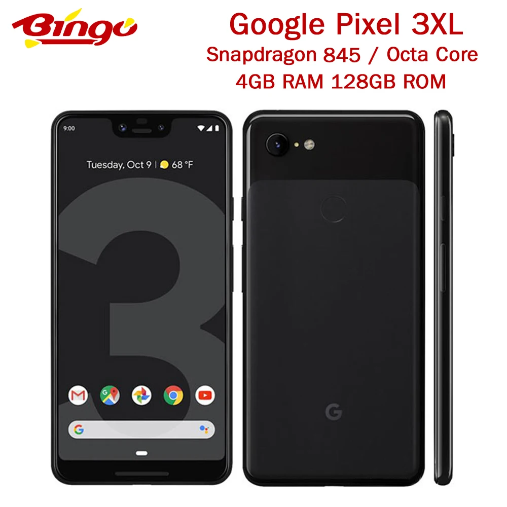 Original de Google Pixel 3 XL Pixel 3XL Pixel XL3 Octa Core 4GB RAM 128GB ROM Android 9,0 NFC teléfono móvil original cargador rápido