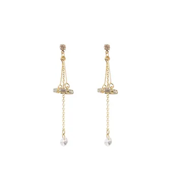 

Fairy Crystal Long Chain Clip on Earrings No Pierced Rhinestone Wind Chimes Earrings for Women
