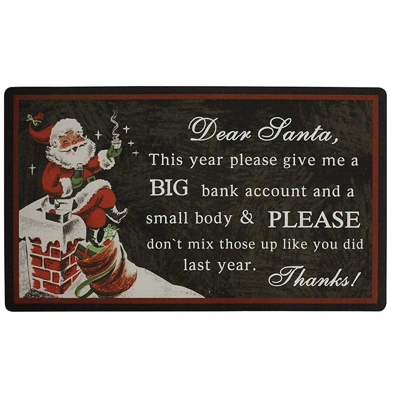 Rubber Door Mats Открытый внутренний входной коврик, дверной коврик Санта-Клауса. Декоративный праздничный коврик для входной двери, домашний кухонный коврик - Цвет: Rubber Door Mats