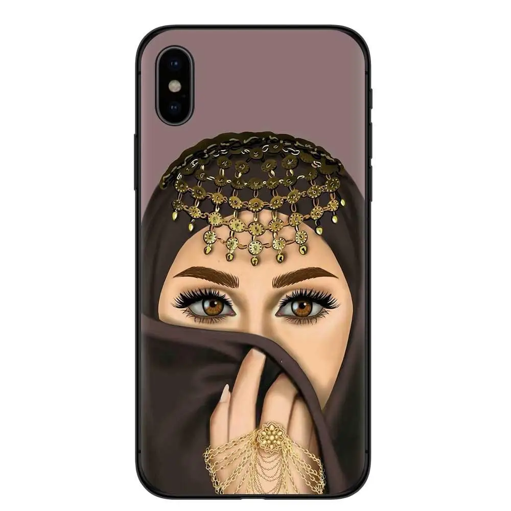 Силиконовый чехол для телефона для iPhone 11por XR XS 7 8 6S 5S для исламских девушек черная серия TPU силиконовый чехол для телефона