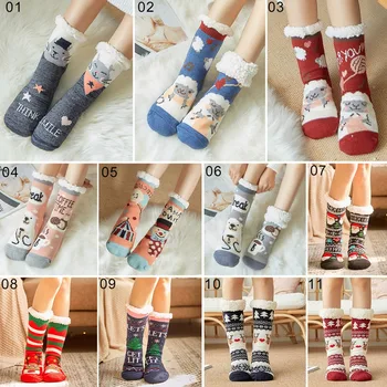 

Fashion Winter Women Thicken Thermal Cartoon Cat Elk Sheep Style Snow Socks Home Warm Boots Floor Sleeping Ankle Sock For Ladies