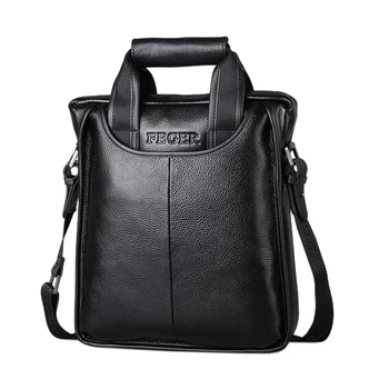 

FEGER Men Shoulder Bag Business Handbag Men's Genuine Leather Shoulder Bag Brand Male Crossbody Fashion Messenger Bags
