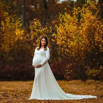 

2020 New Summer Dresses For Photo Shoot Chiffon Pregnancy Dress Photography Props Maxi Gown Dresses For Pregnant Women Clothes