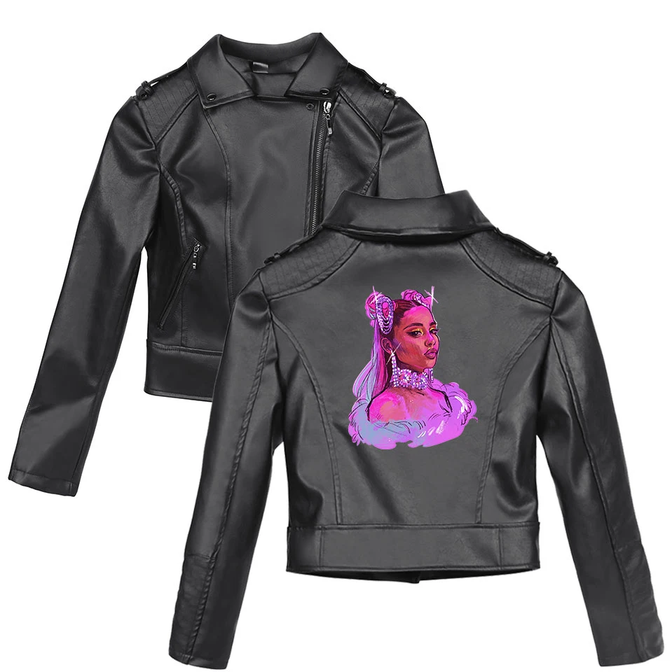 Ariana Grande Женская куртка из искусственной кожи Модная мотоциклетная куртка Короткая Southside Serpents искусственная кожа Ariana Grande пальто
