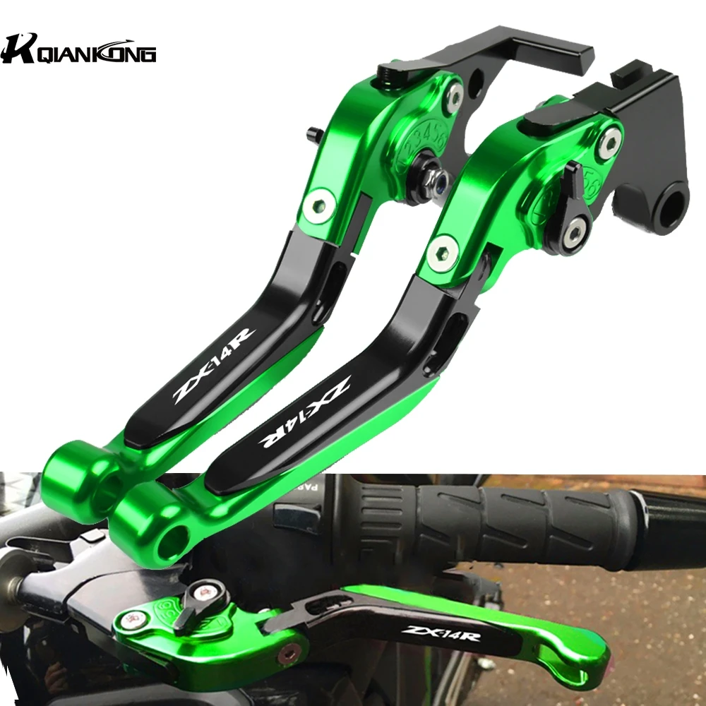  Motorcycle brake lever CNC Adjustable Brake Clutch Levers Handbar For Kawasaki ZX-14R 2006-2016 201