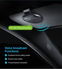 Car Speakers Handsfree Wireless Auto Kit Hands-free Bluetooth Multipoint Speakerphone Sun Visor Bluetooth Car Accessories