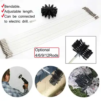 

4/6/9/12PCS 24in Chimney Brush Boiler Brush Set Household Industrial Chimney Boiler Dryer Cleaning Dryer Duct Cleaning Tool Kit