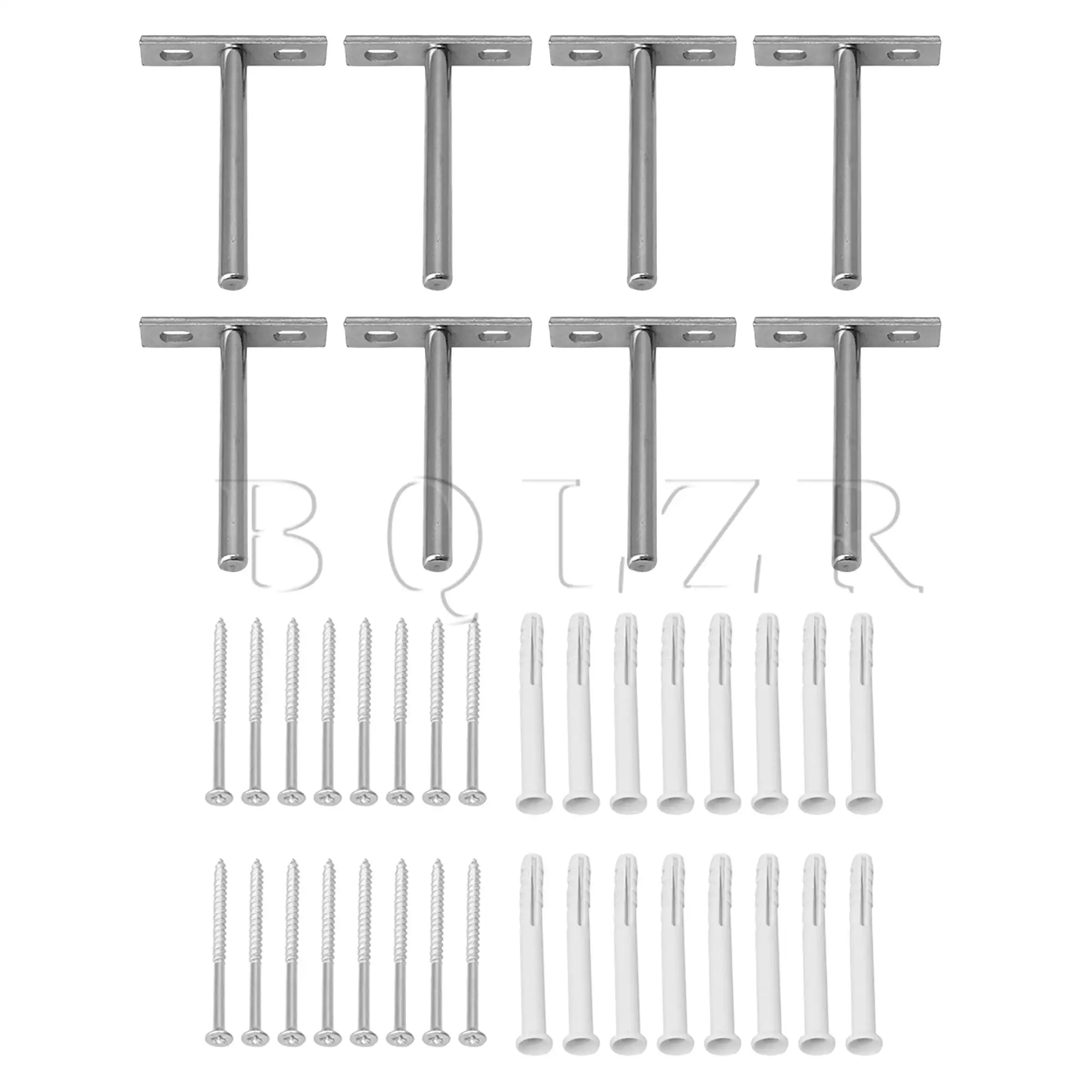 

BQLZR 8 x Floating Shelf Brackets 4 Inch Bracket Shelf Support for Home