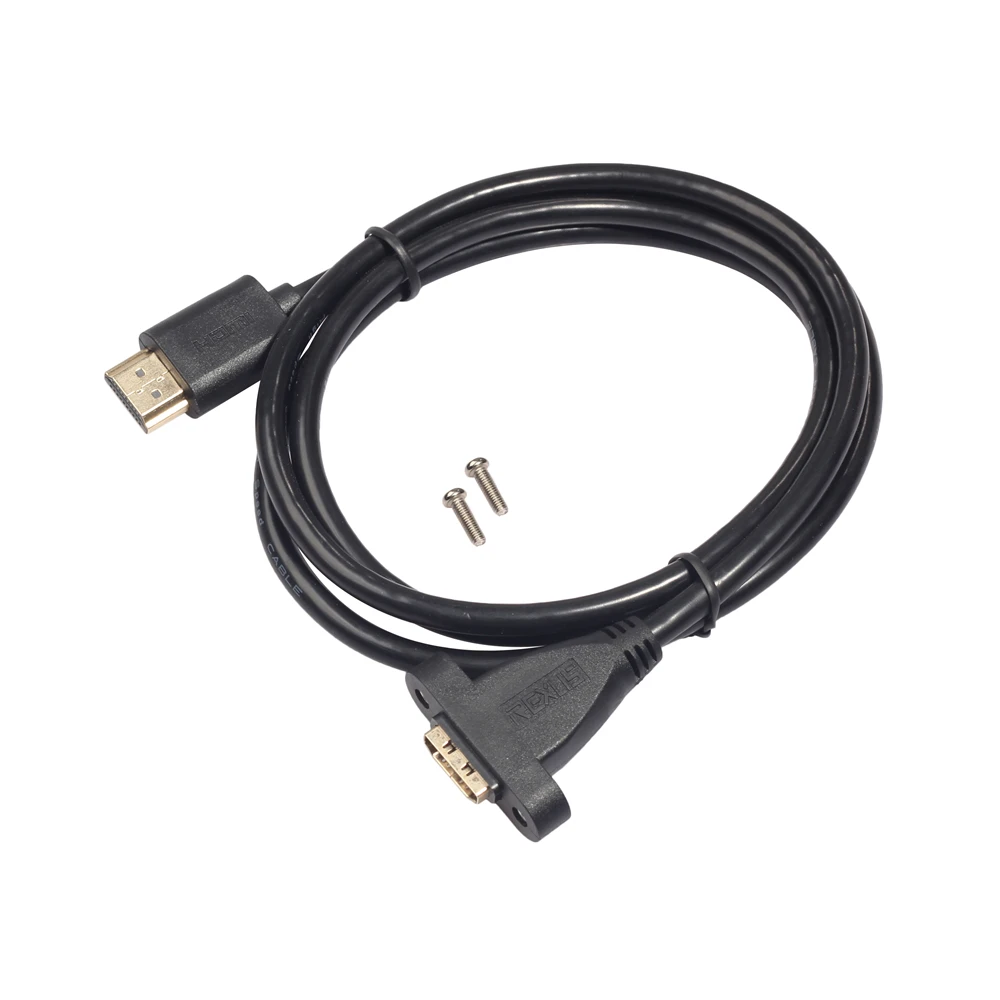 HDMI удлинитель позолоченный мужской и женский с винтовой панелью крепление V1.4 1080P