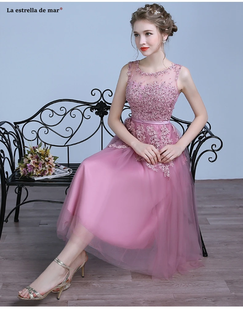 Vestido madrinha/Новое Тюлевое платье с бусинами, а-силуэт, румяна, розовый, синий, серебристый, серый цвет, платье подружки невесты в бургундском стиле, платье для свадебной вечеринки