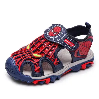 

2020 summer kids shoes brand closed toe toddler boys spiderman sandals orthopedic sport pu leather baby boys beach sandals shoes