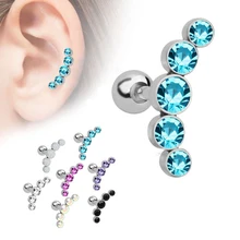 Серьги-гвоздики из нержавеющей стали с цирконием для ногтей, хряща для ногтей, маленькие серьги-гвоздики, Helix Rodear, Bone Ding, прокол, украшение для экрана, ювелирные изделия