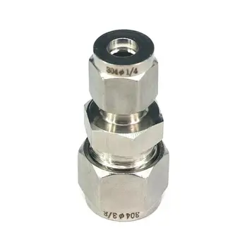 

1/4" x 3/8" Tube OD 304 Stainless Steel Reducer Compression Fitting Union Connector