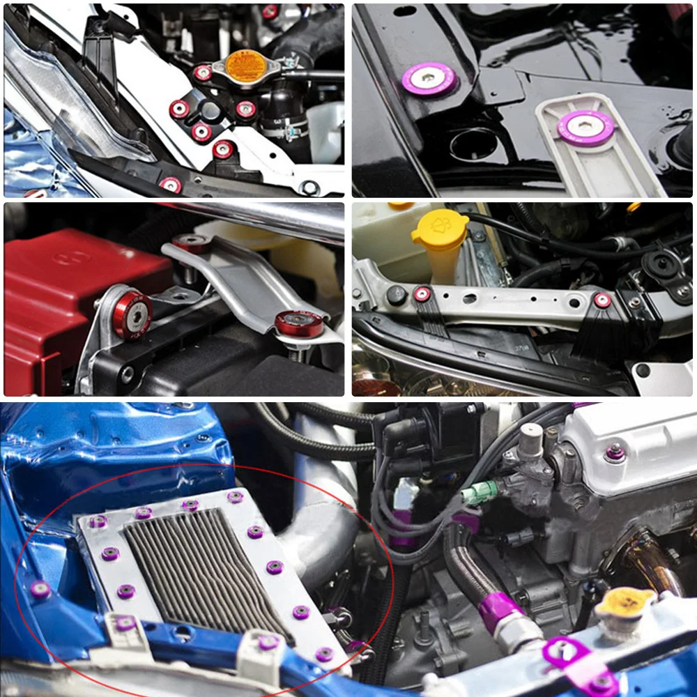 RASTP-M6 отверстия крыло шайбы Бампер Шайба Lisence плиты болты наборы для Honda Civic EK EP AP DC2 DC5 для JDM RS-QRF002-TP