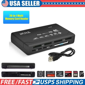 

Multi Memory Card Reader Writer 26IN1 USB 2.0 Card Reader 6 Slots All In One Card Readers With USB Cable For Mini SD