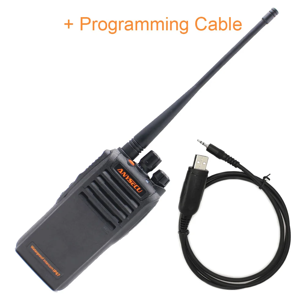 WP-67 with Cable Anysecu Walkie Talkie WP-67 IP67 водонепроницаемое радио UHF 400-470MHz двухстороннее радио с батареей 2800mAh Ham Radio - Цвет: WP-67 with Cable