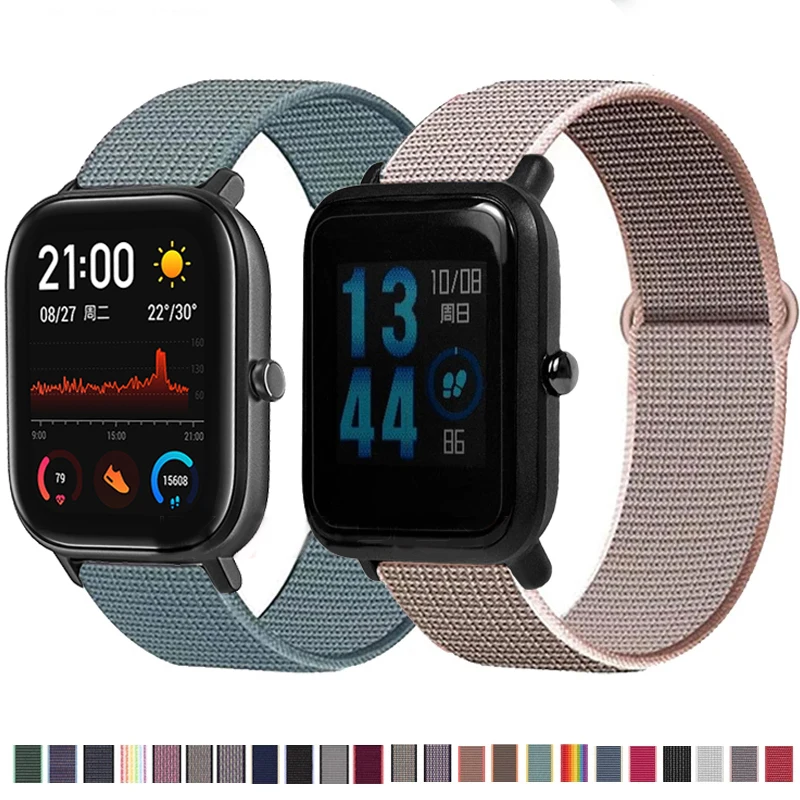 20MM Nylon Loop Wristband For Xiaomi Huami Amazfit Bip/Bip S U Lite Pro Smart Watch Band Women Straps GTS/GTS 2 Mini | Электроника