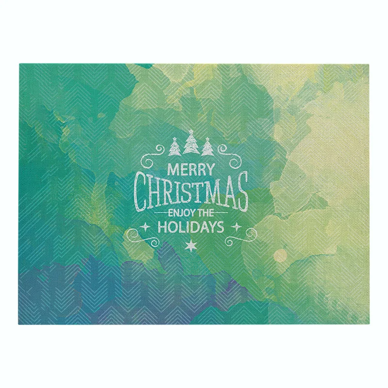 Elife Merry Christmas скатерти узор 42*32 см льняной Снеговик Семья украшения кухни Кофейня отель Декоративная скатерть - Цвет: 15