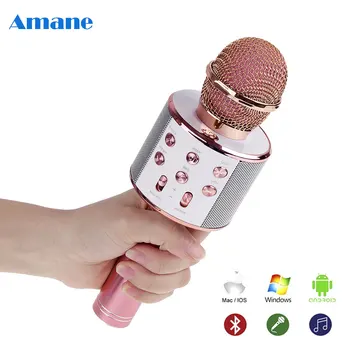 

Professional Bluetooth Wireless Microphone Karaoke Speaker KTV Music Player Singing Recorder Handheld Microphone Mic 1800Mah