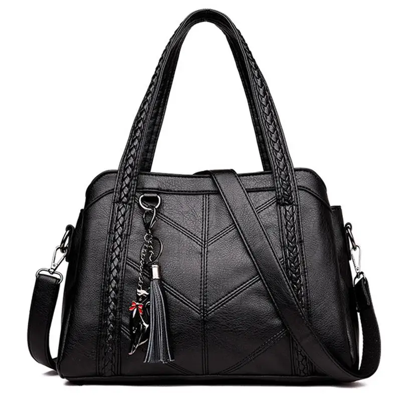 Luxury Handbags Women Bags Designer Tassel Weaven Genuine Leather Ladies Bag Large Capacity Shoulder Crossbody Hobo Handbag Tote