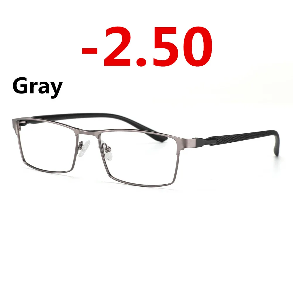 Мужские фотохромные Рецептурные очки для близоруких полноободных очков оправа близоруких солнцезащитных очков чувствительные линзы переходные линзы - Цвет оправы: gray-2.50