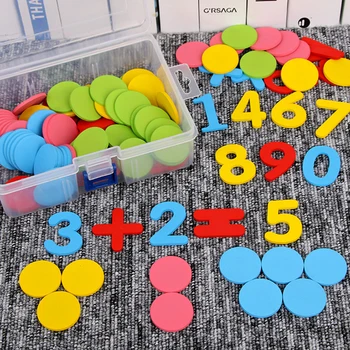 

1 Set Wooden Montessori Toy Baby Color Smooth Circle Counting Discs Preschool Learning Math Preschool Educational Toy
