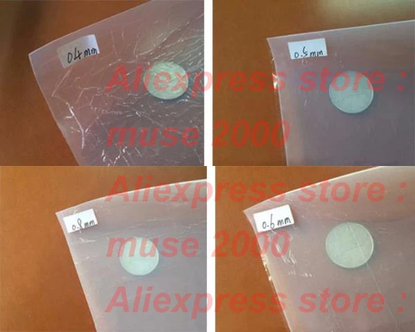 

500*1000mm width white Silicone rubber Sheet film 0.1 0.2 0.3 0.4 0.5 0.6 0.8 mm thickness thinner board semi transparent