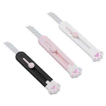 

Portable Mini Utility Retractable Blade Pocket Art Knife Lovely Cat Paw Box Letter Cutter Craft Wrapping Opener Stationery