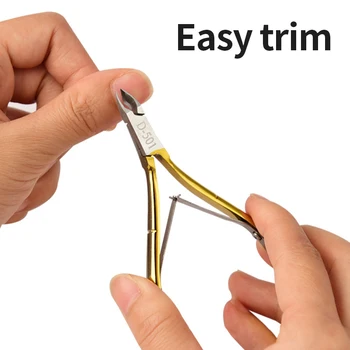 

Professional Stainless Steel Fingernail Cuticle Nipper Nail Clipper Professional Cutter Dead Skin Remover Manicure Tool Gold